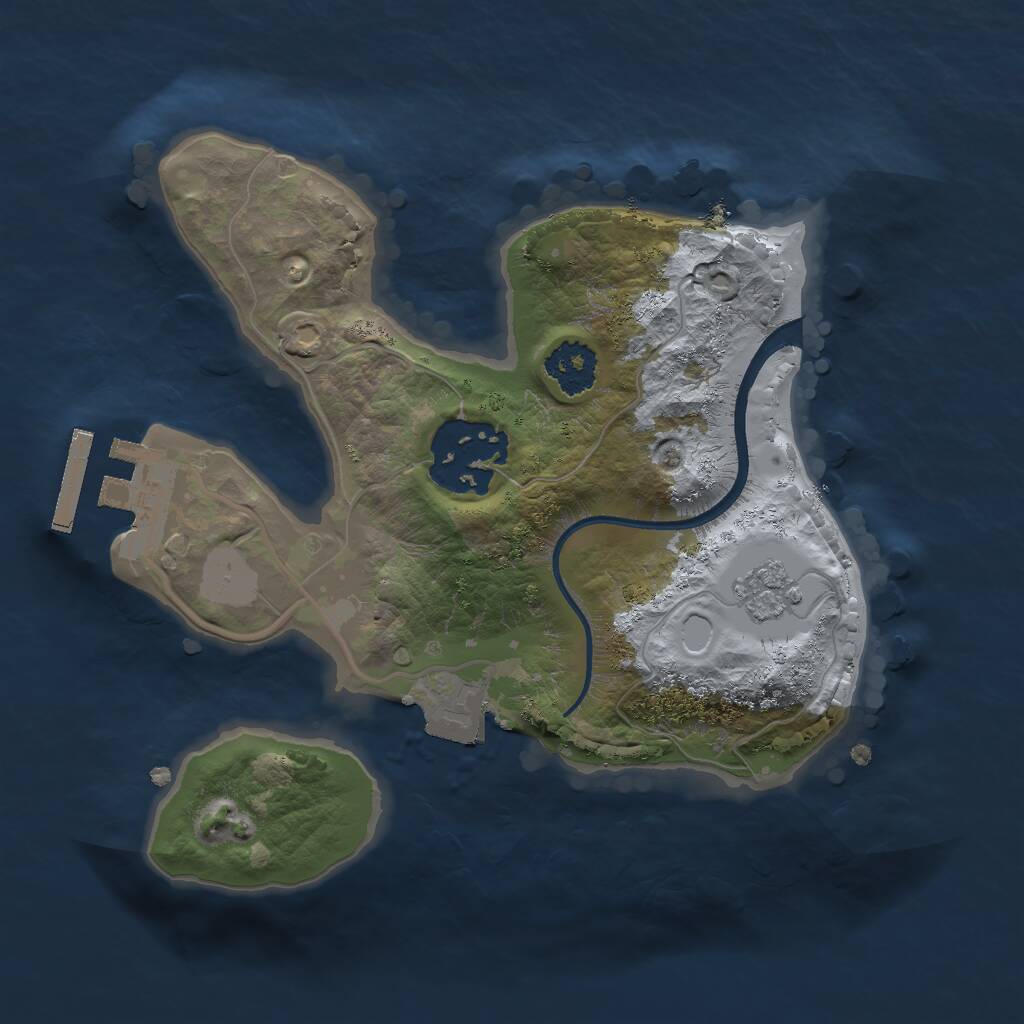 Rust Map: Procedural Map, Size: 2000, Seed: 650709832, 4 Monuments