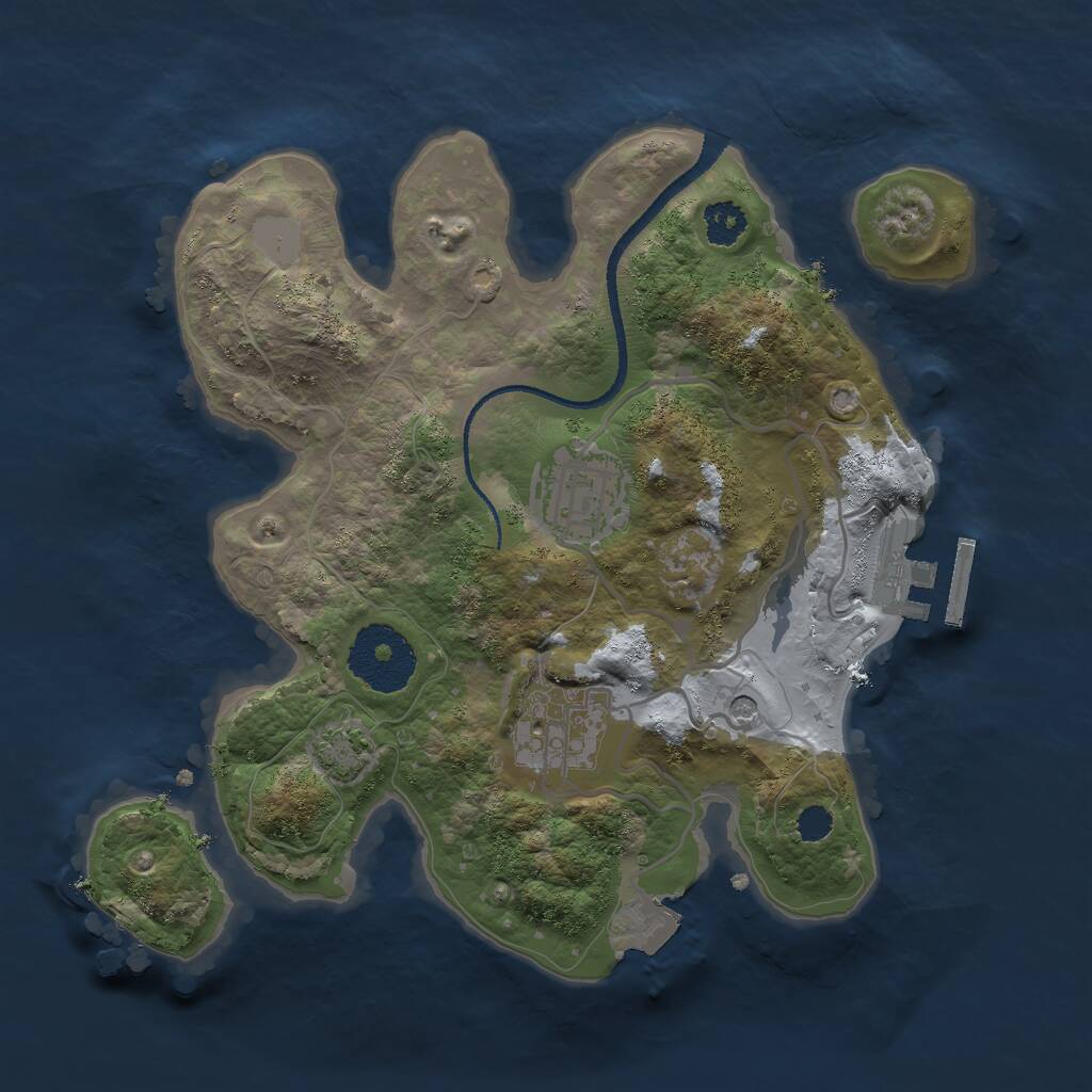 Rust Map: Procedural Map, Size: 2500, Seed: 58430059, 6 Monuments