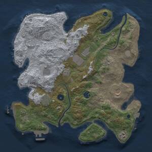 Thumbnail Rust Map: Procedural Map, Size: 3500, Seed: 1684902, 13 Monuments
