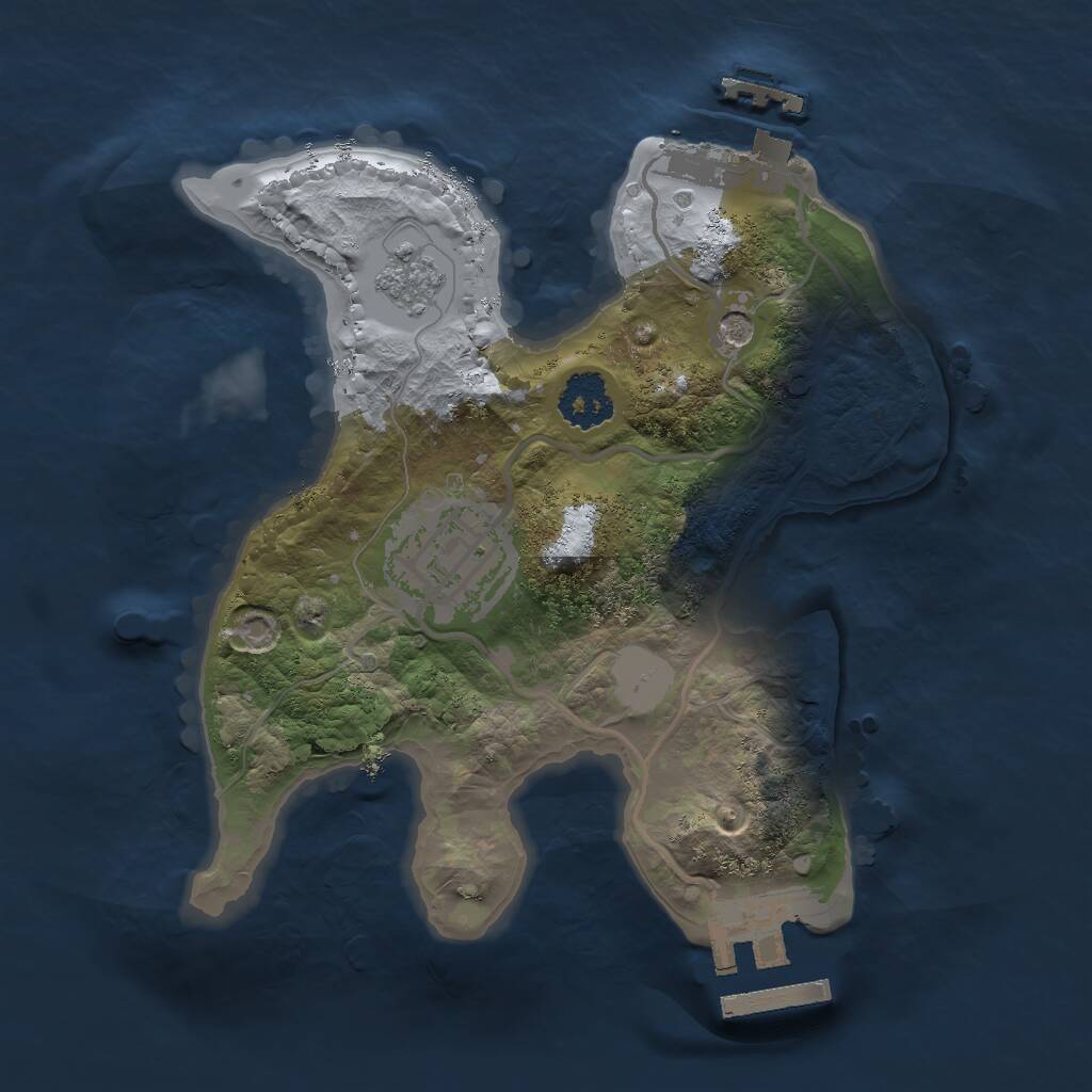 Rust Map: Procedural Map, Size: 2000, Seed: 24242424, 6 Monuments