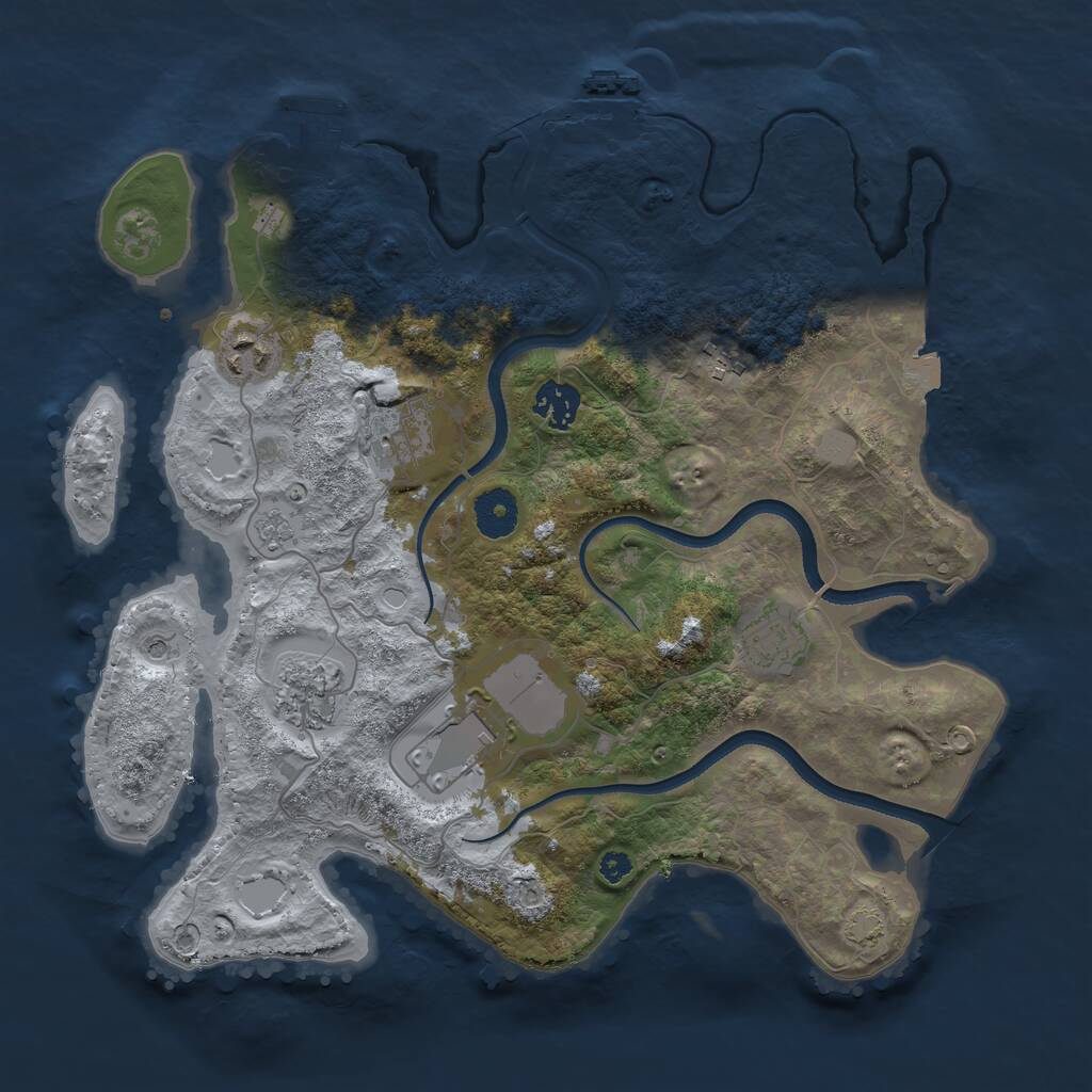 Rust Map: Procedural Map, Size: 3500, Seed: 1822497, 13 Monuments