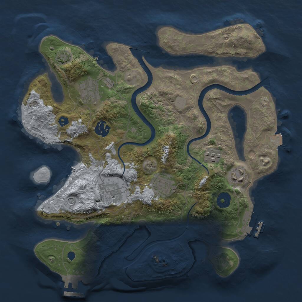 Rust Map: Procedural Map, Size: 3000, Seed: 9348762, 11 Monuments