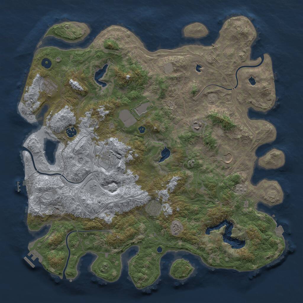 Rust Map: Procedural Map, Size: 4500, Seed: 891267798, 14 Monuments