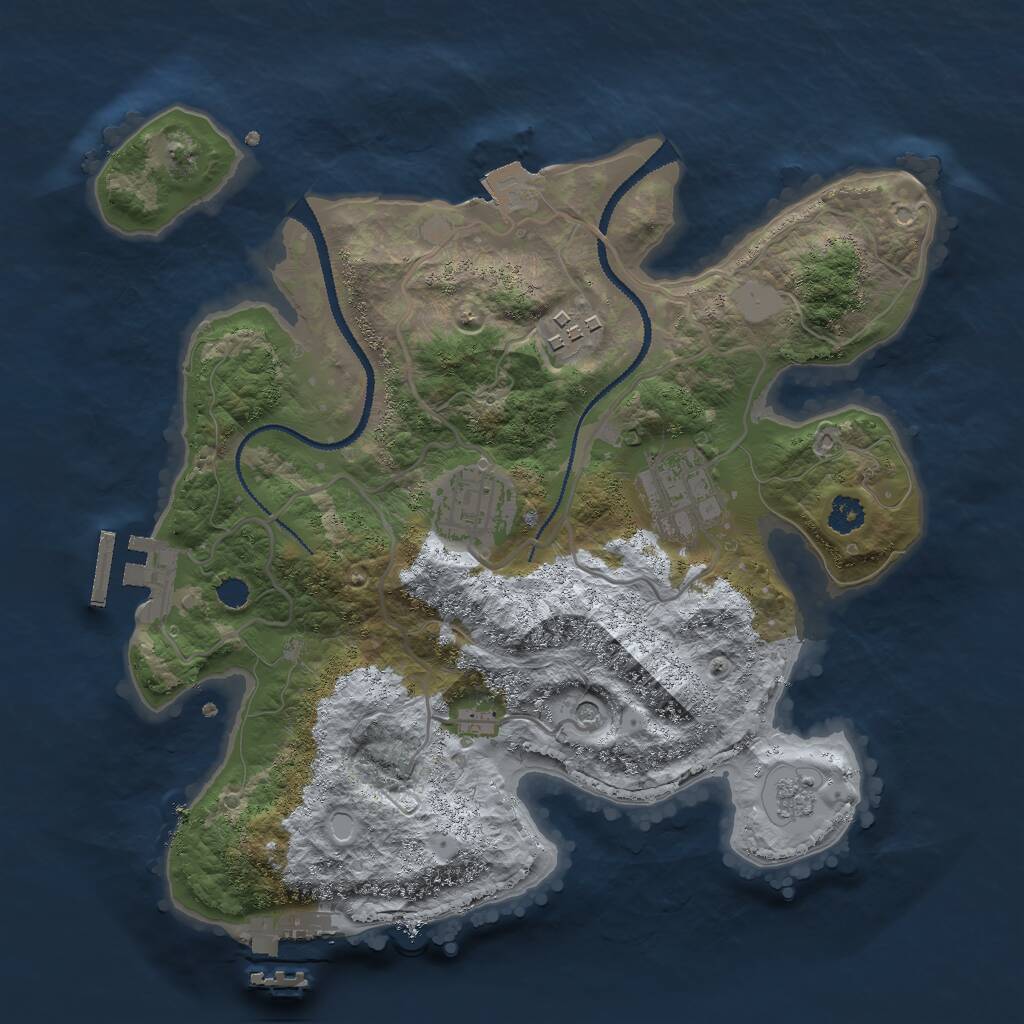 Rust Map: Procedural Map, Size: 2750, Seed: 1653732214, 8 Monuments