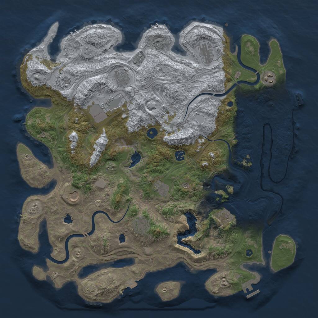 Rust Map: Procedural Map, Size: 4500, Seed: 12634, 17 Monuments