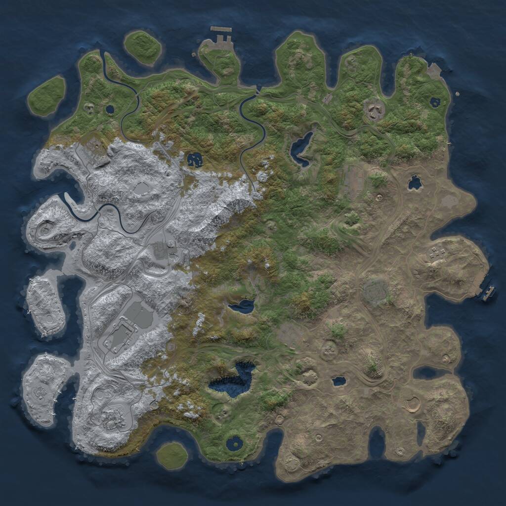 Rust Map: Procedural Map, Size: 4800, Seed: 51506485, 17 Monuments