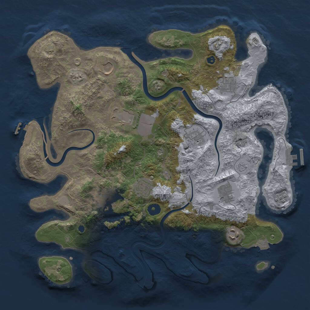 Rust Map: Procedural Map, Size: 3757, Seed: 1874240176, 15 Monuments