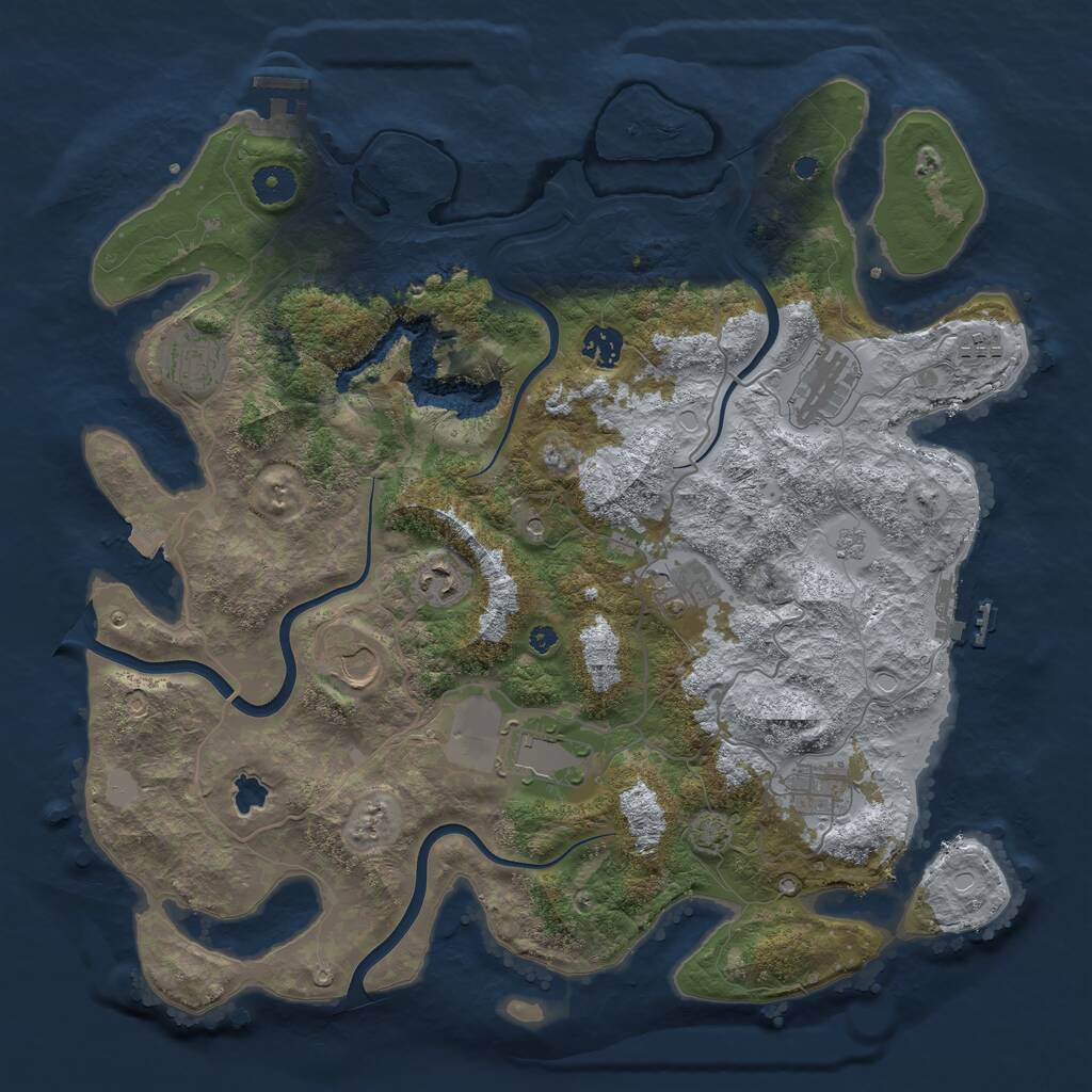 Rust Map: Procedural Map, Size: 4000, Seed: 304128471, 15 Monuments