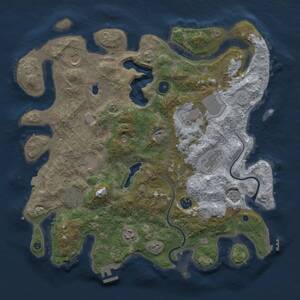 Thumbnail Rust Map: Procedural Map, Size: 4000, Seed: 1757903299, 14 Monuments