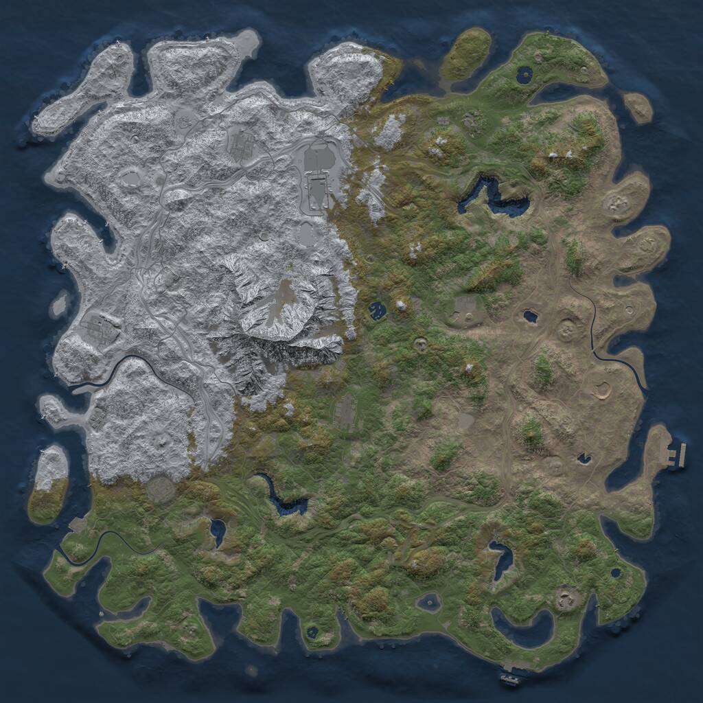 Rust Map: Procedural Map, Size: 6000, Seed: 1697052348, 17 Monuments