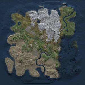 Thumbnail Rust Map: Procedural Map, Size: 3750, Seed: 343225722, 14 Monuments