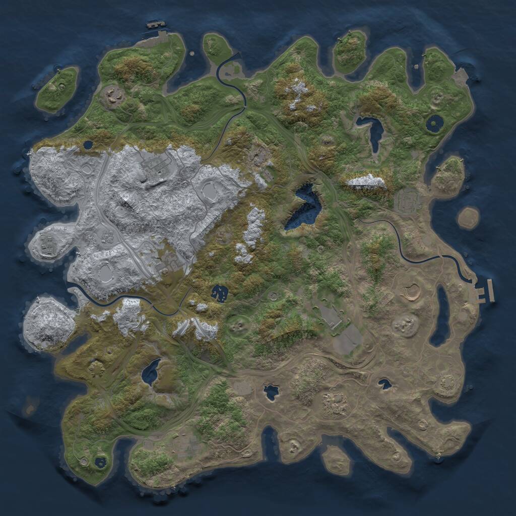 Rust Map: Procedural Map, Size: 4500, Seed: 145553902, 16 Monuments
