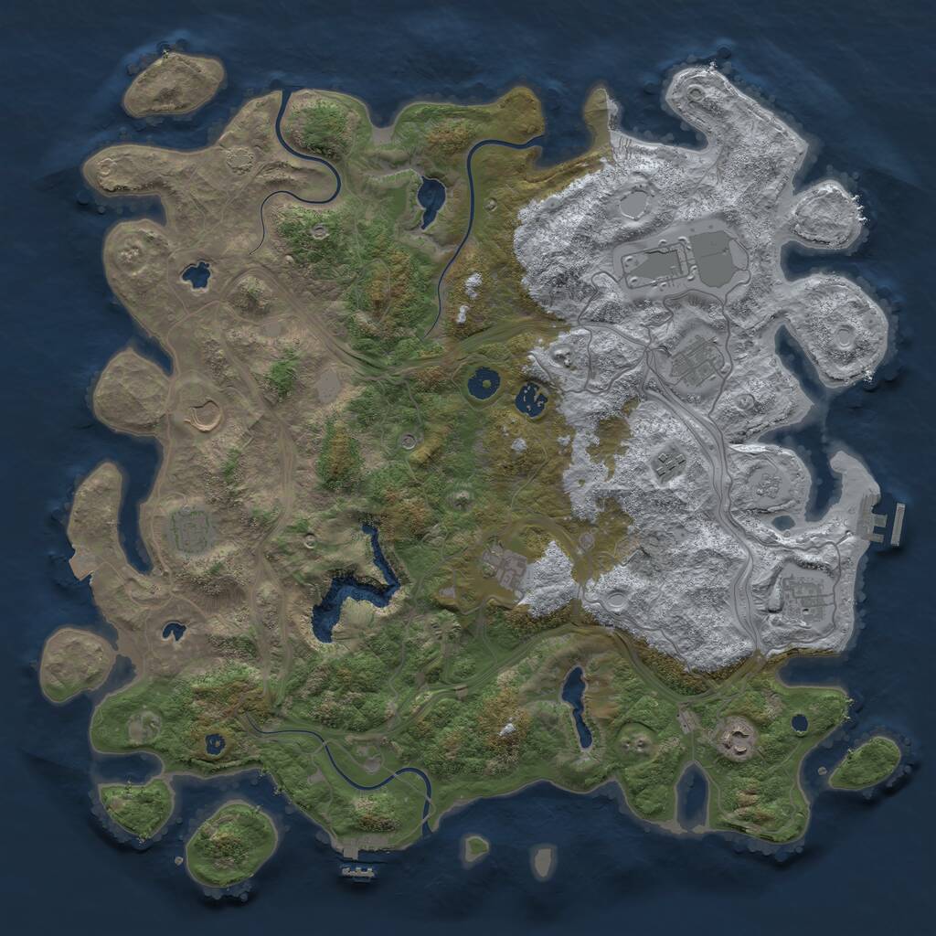 Rust Map: Procedural Map, Size: 4500, Seed: 7473647, 15 Monuments