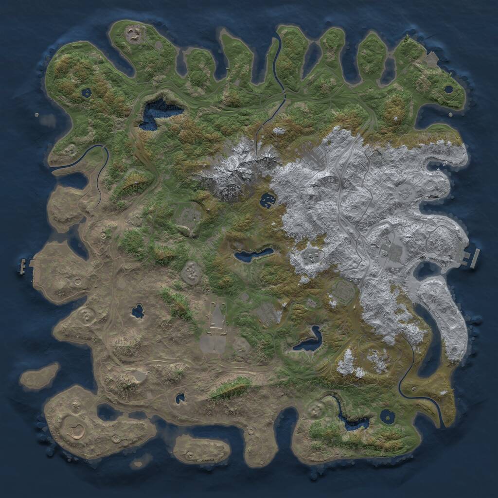 Rust Map: Procedural Map, Size: 5008, Seed: 1337, 17 Monuments