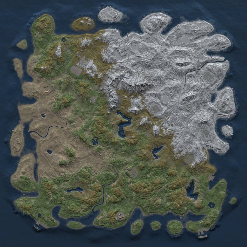 Rust Map: Procedural Map, Size: 5724, Seed: 1234567890, 17 Monuments