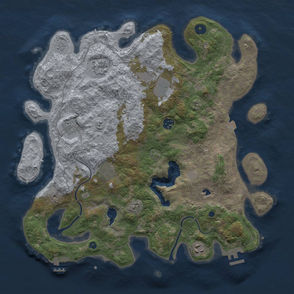 Rust Map: Procedural Map, Size: 4000, Seed: 1697052348, 13 Monuments