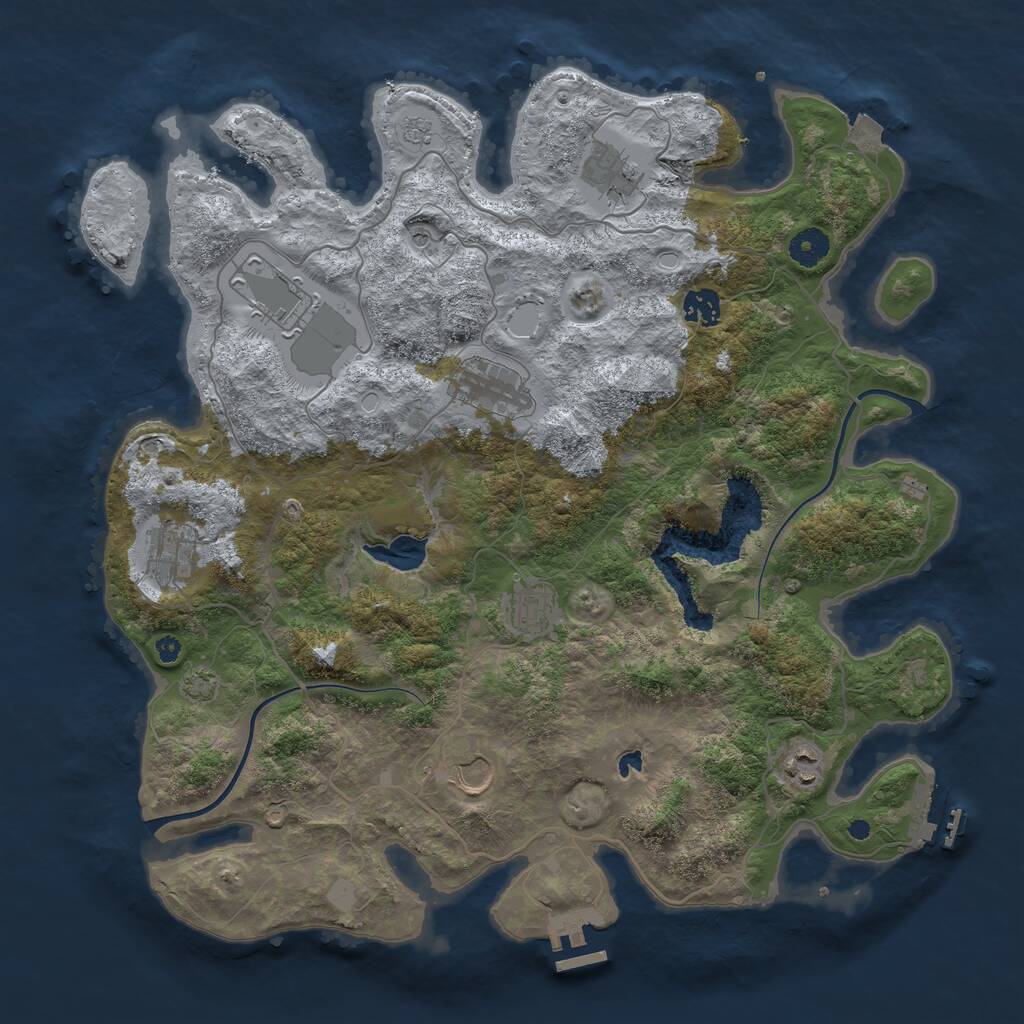 Rust Map: Procedural Map, Size: 4000, Seed: 517877388, 14 Monuments