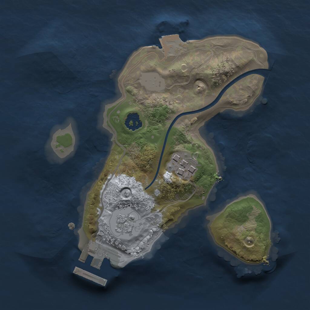 Rust Map: Procedural Map, Size: 1800, Seed: 5613820, 4 Monuments