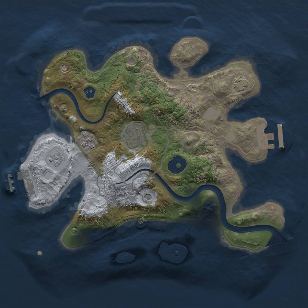 Rust Map: Procedural Map, Size: 2600, Seed: 34500, 8 Monuments