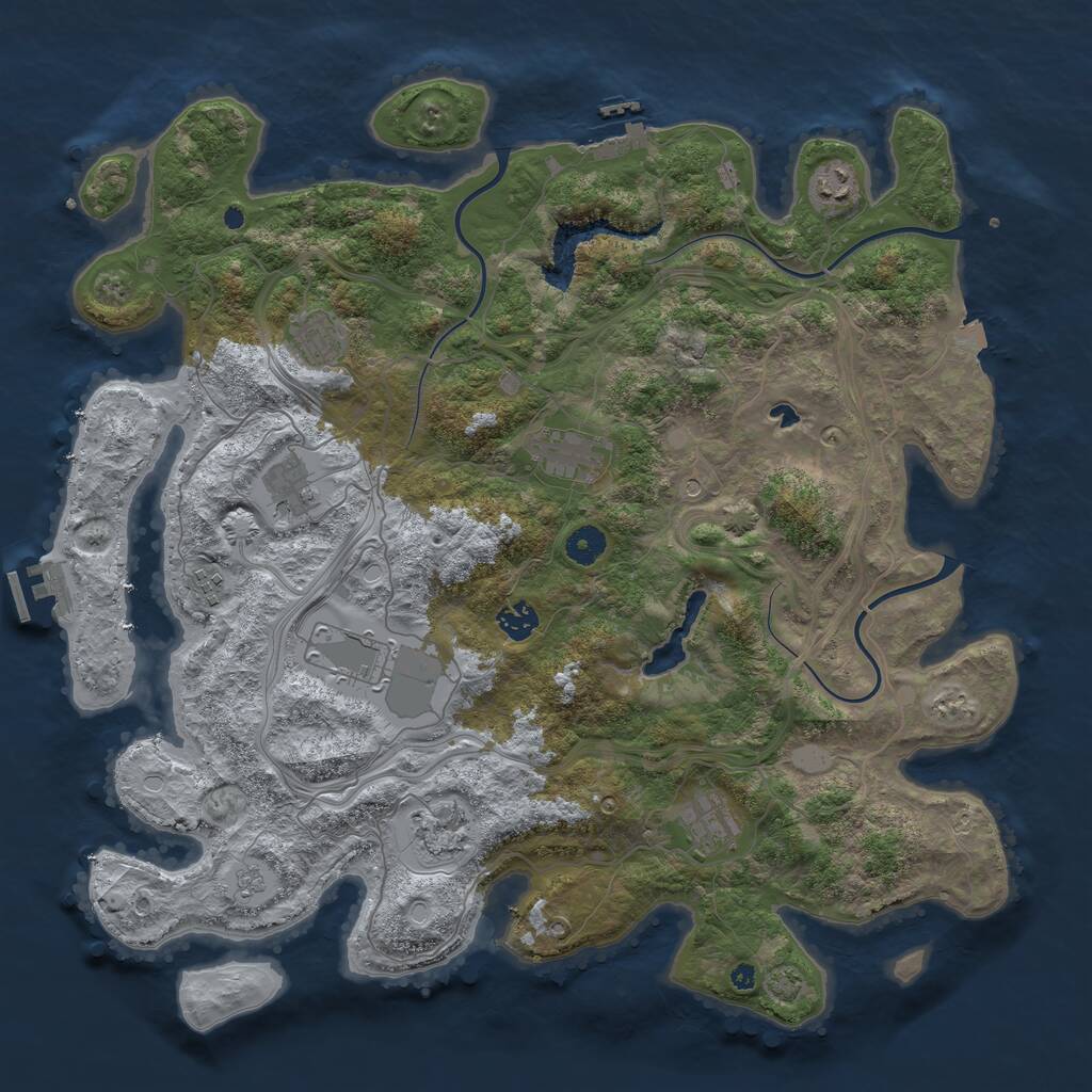 Rust Map: Procedural Map, Size: 4250, Seed: 1842234294, 15 Monuments
