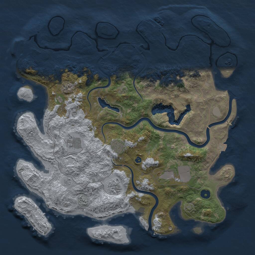Rust Map: Procedural Map, Size: 4000, Seed: 14952, 11 Monuments