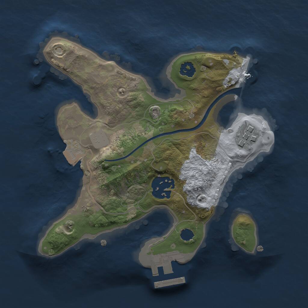 Rust Map: Procedural Map, Size: 2000, Seed: 161057992, 4 Monuments