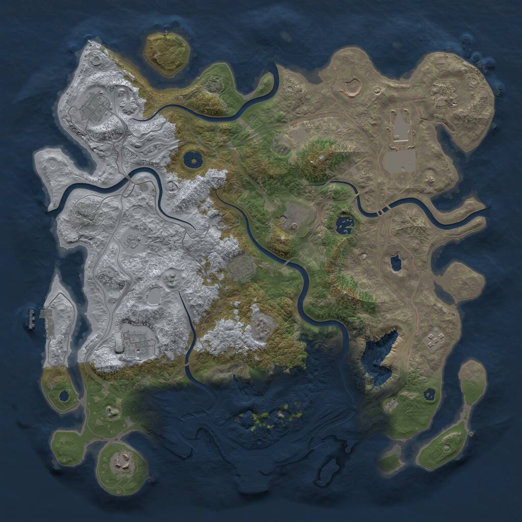 Rust Map: Procedural Map, Size: 4250, Seed: 1004353273, 16 Monuments