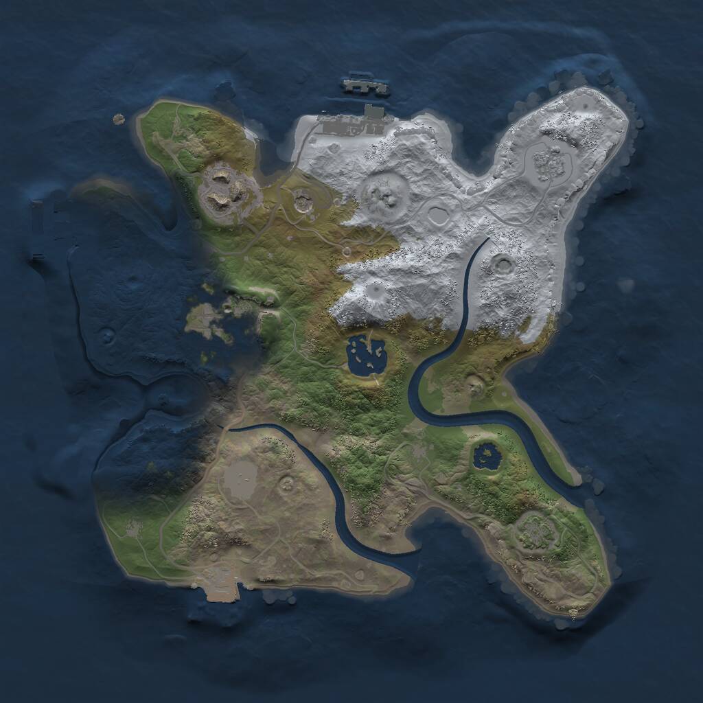 Rust Map: Procedural Map, Size: 2500, Seed: 620697734, 9 Monuments