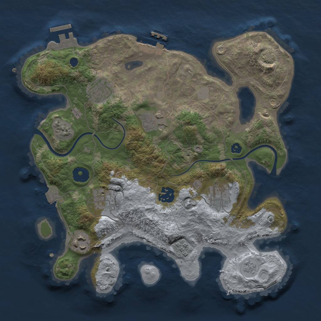 Rust Map: Procedural Map, Size: 3000, Seed: 4527096, 12 Monuments