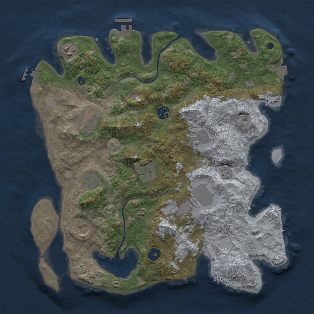 Rust Map: Procedural Map, Size: 3800, Seed: 276590848, 15 Monuments