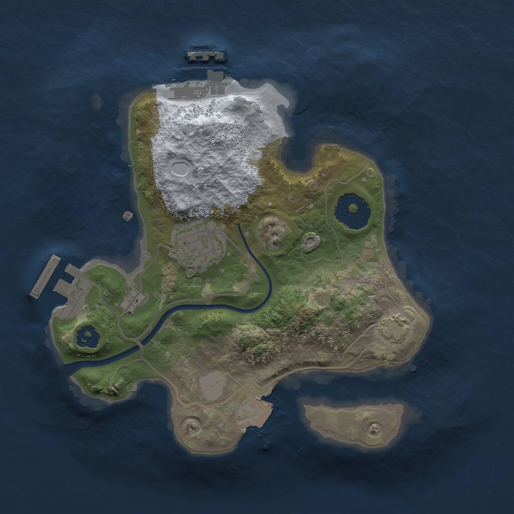 Rust Map: Procedural Map, Size: 2200, Seed: 1215013218, 5 Monuments