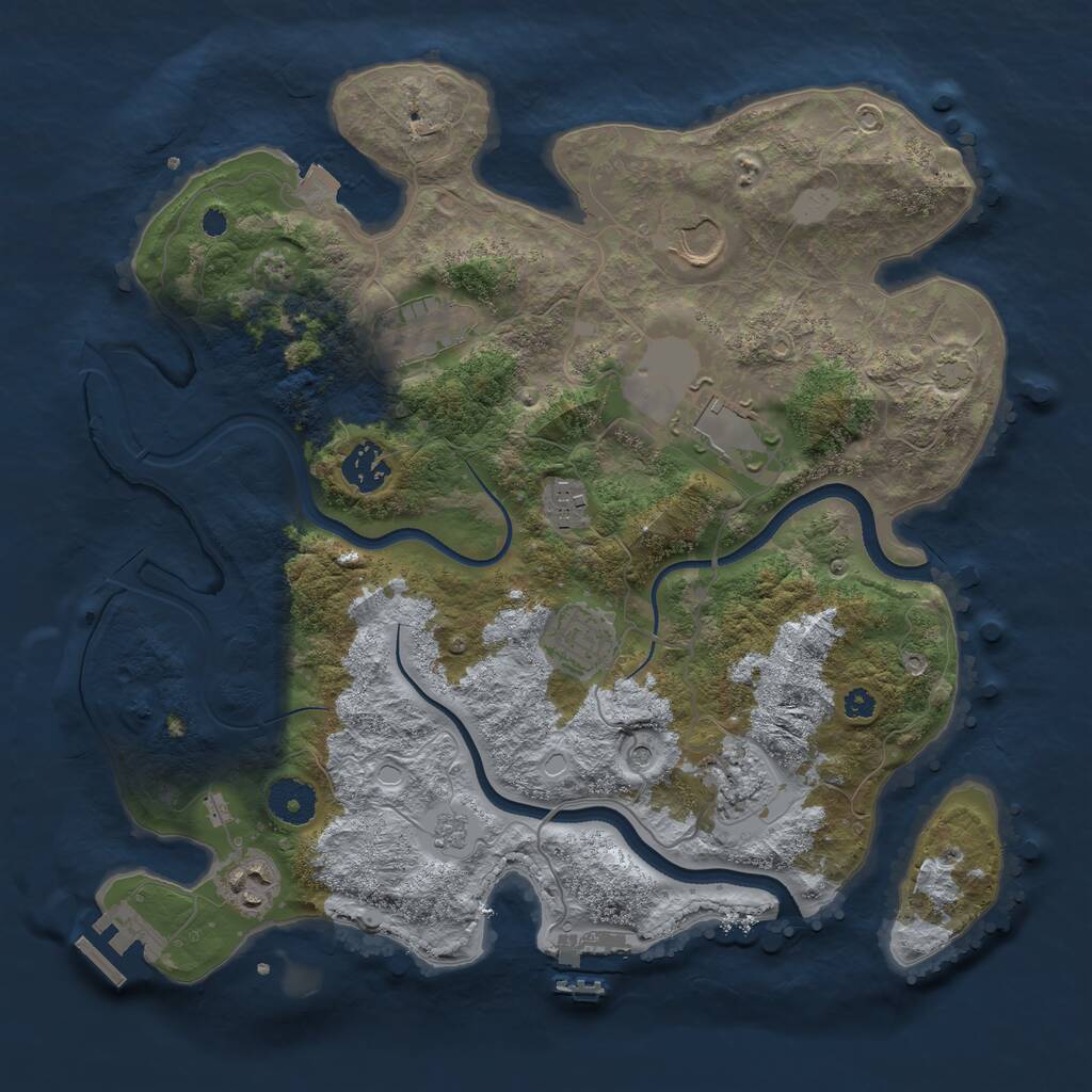 Rust Map: Procedural Map, Size: 3500, Seed: 498692692, 14 Monuments