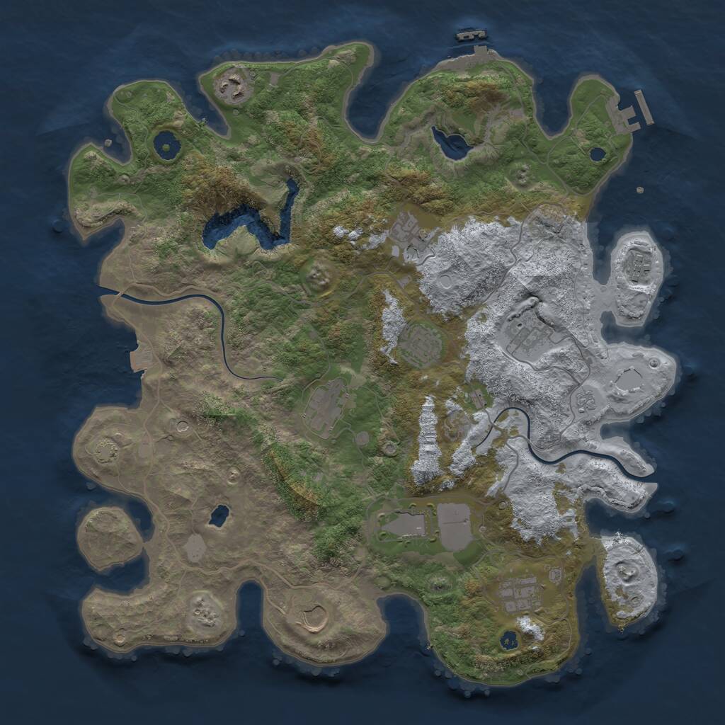 Rust Map: Procedural Map, Size: 4000, Seed: 1294881842, 15 Monuments