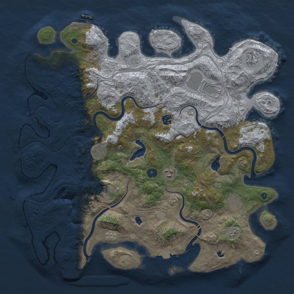 Rust Map: Procedural Map, Size: 4500, Seed: 685993344, 14 Monuments