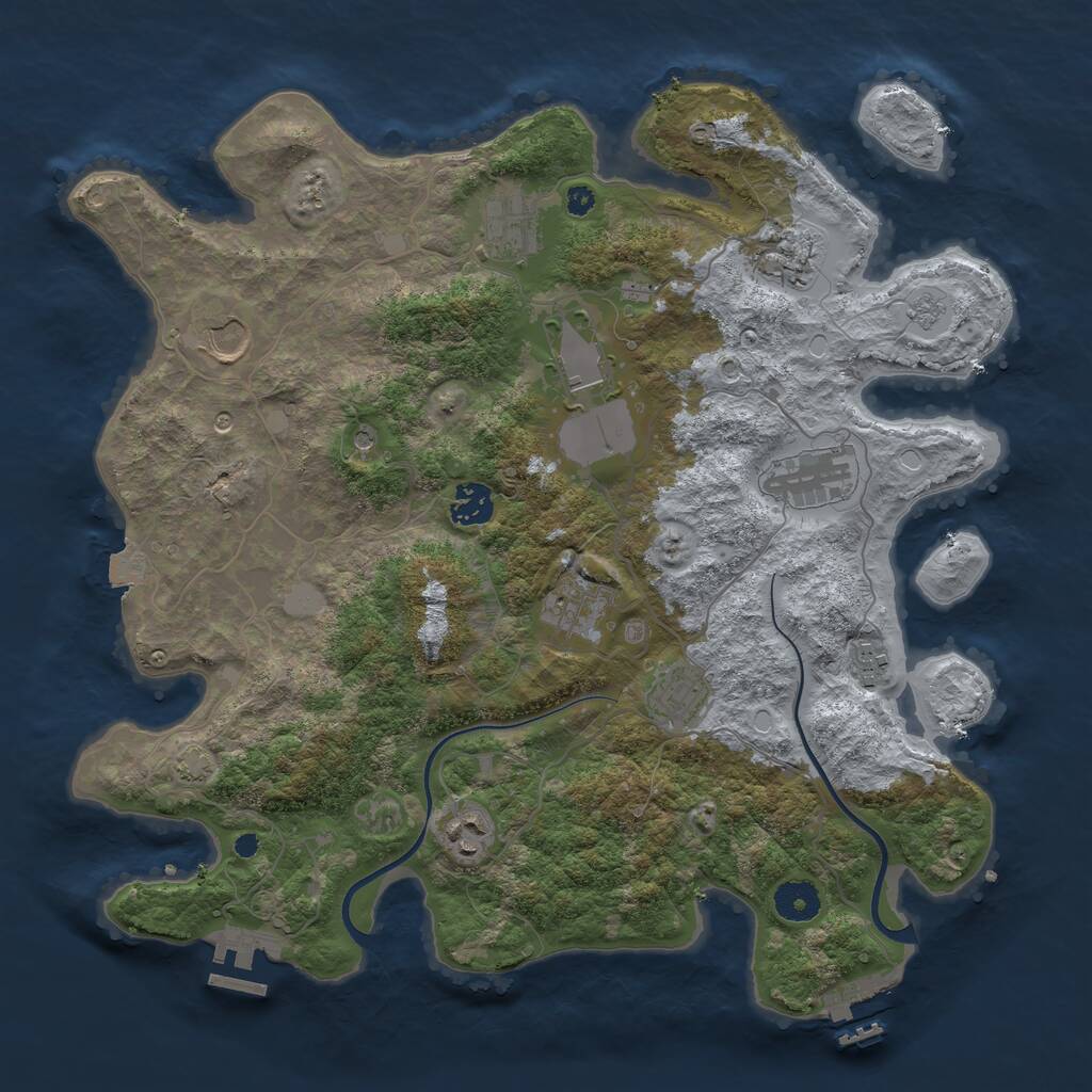 Rust Map: Procedural Map, Size: 3750, Seed: 1626092665, 16 Monuments