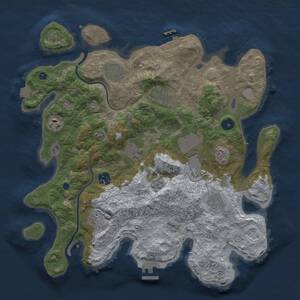 Thumbnail Rust Map: Procedural Map, Size: 3700, Seed: 433780881, 15 Monuments