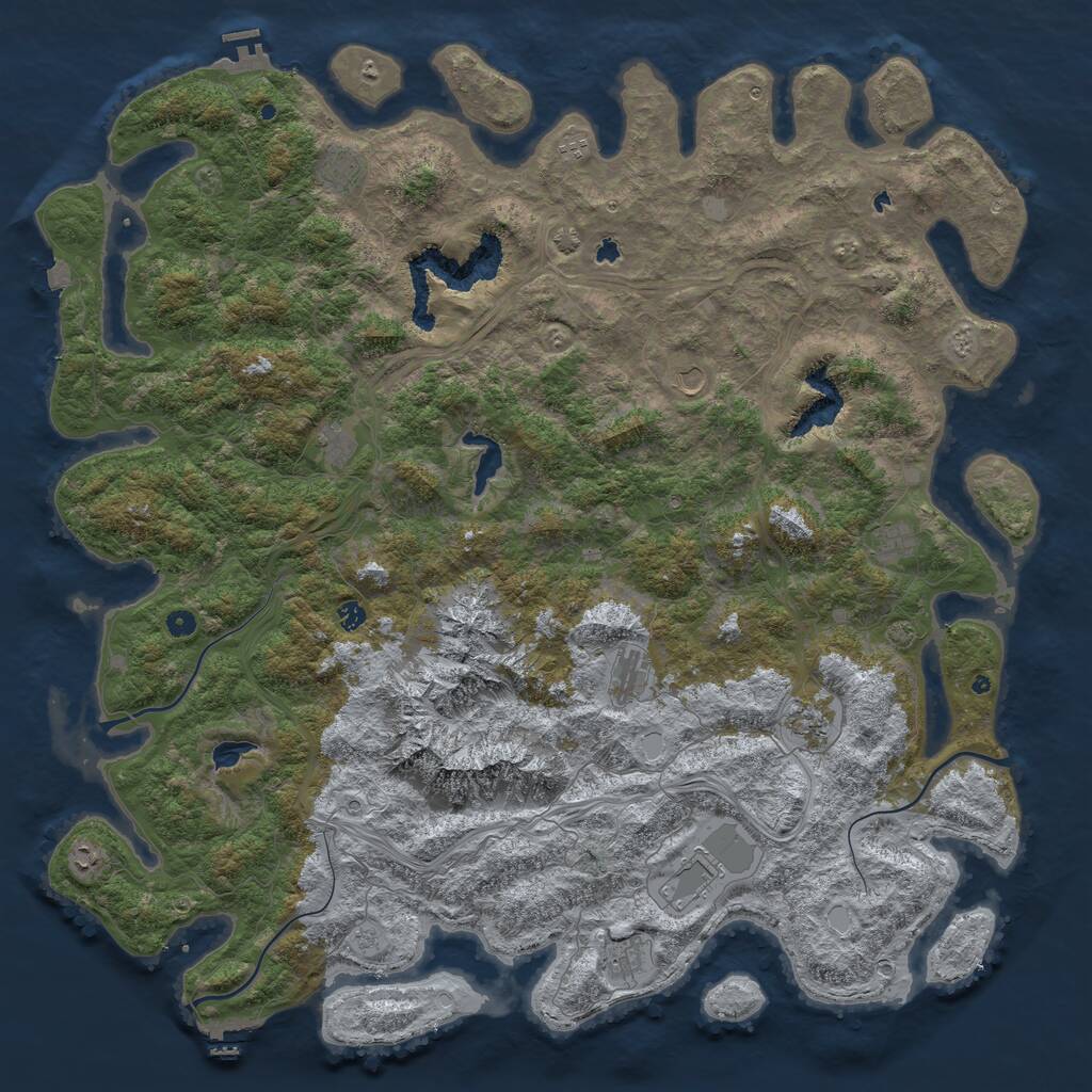 Rust Map: Procedural Map, Size: 5800, Seed: 1489761254, 17 Monuments