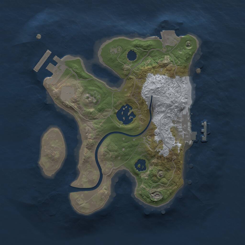 Rust Map: Procedural Map, Size: 2000, Seed: 1044611139, 4 Monuments
