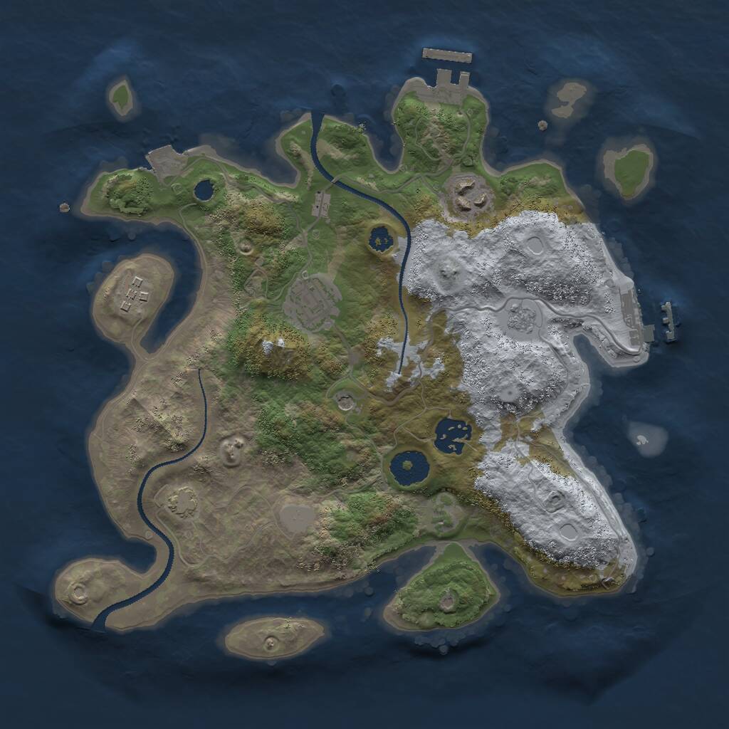 Rust Map: Procedural Map, Size: 3000, Seed: 1226, 10 Monuments
