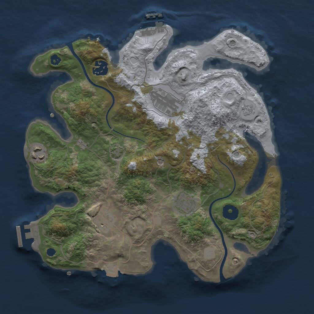 Rust Map: Procedural Map, Size: 3000, Seed: 620697734, 11 Monuments