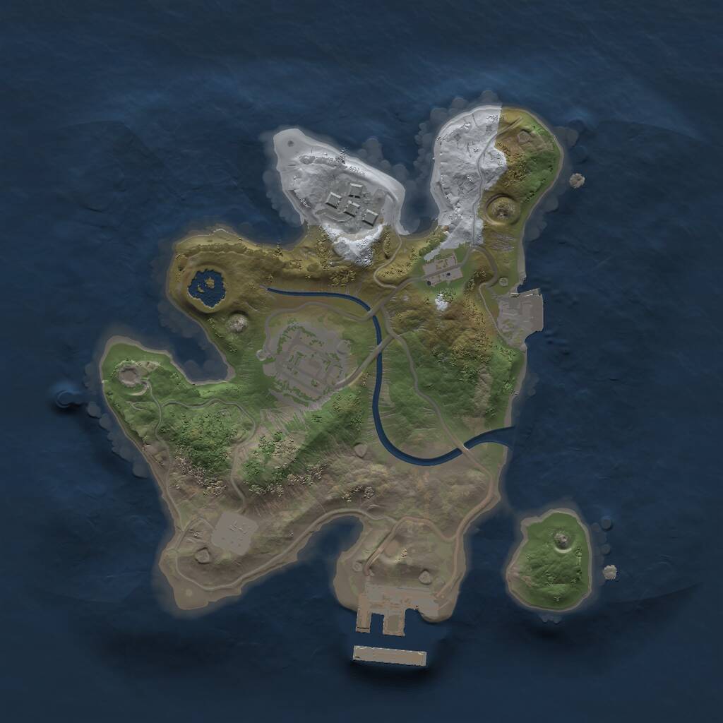 Rust Map: Procedural Map, Size: 2000, Seed: 1410394977, 4 Monuments