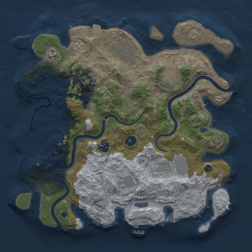 Rust Map: Procedural Map, Size: 3600, Seed: 321, 14 Monuments