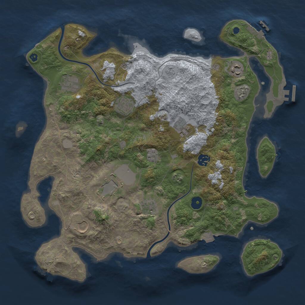 Rust Map: Procedural Map, Size: 3800, Seed: 998113232, 15 Monuments