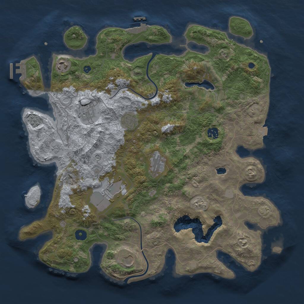 Rust Map: Procedural Map, Size: 4000, Seed: 10929, 14 Monuments
