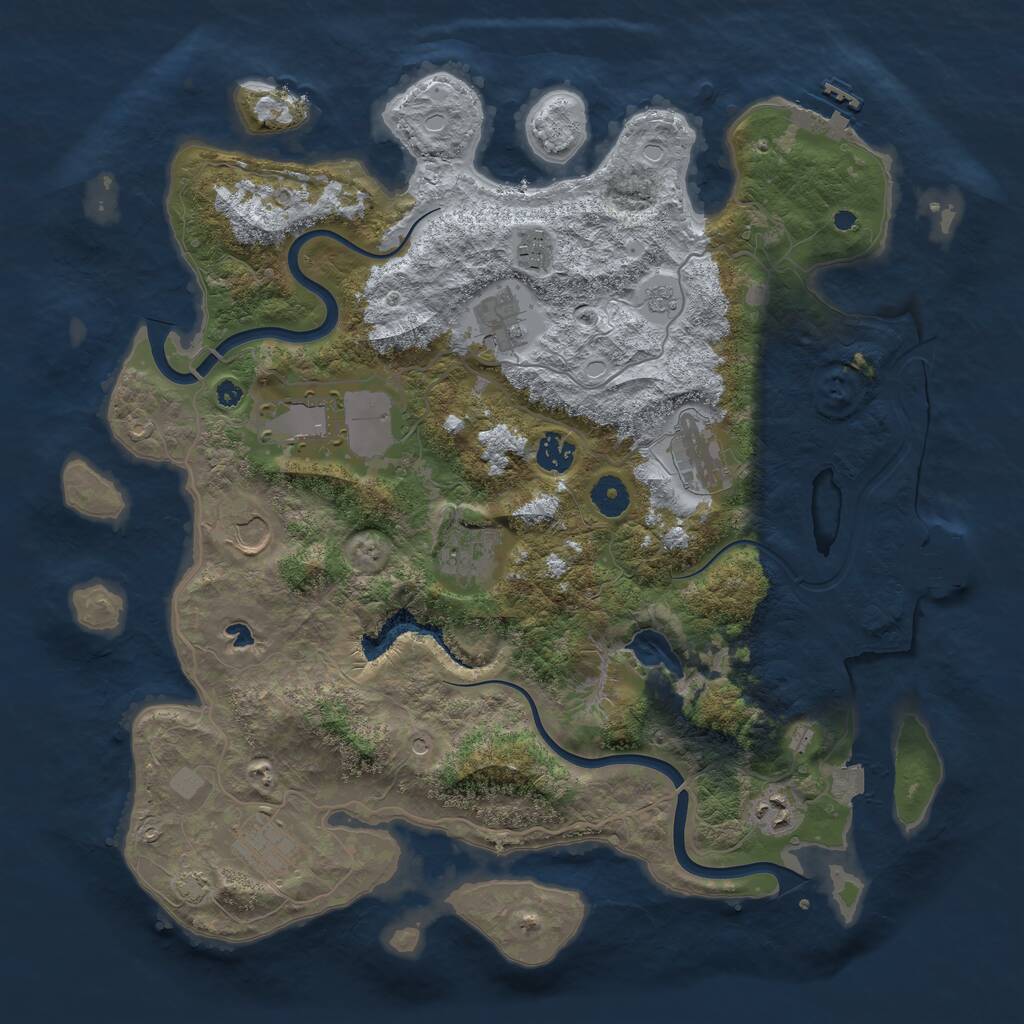 Rust Map: Procedural Map, Size: 4000, Seed: 1338628709, 15 Monuments