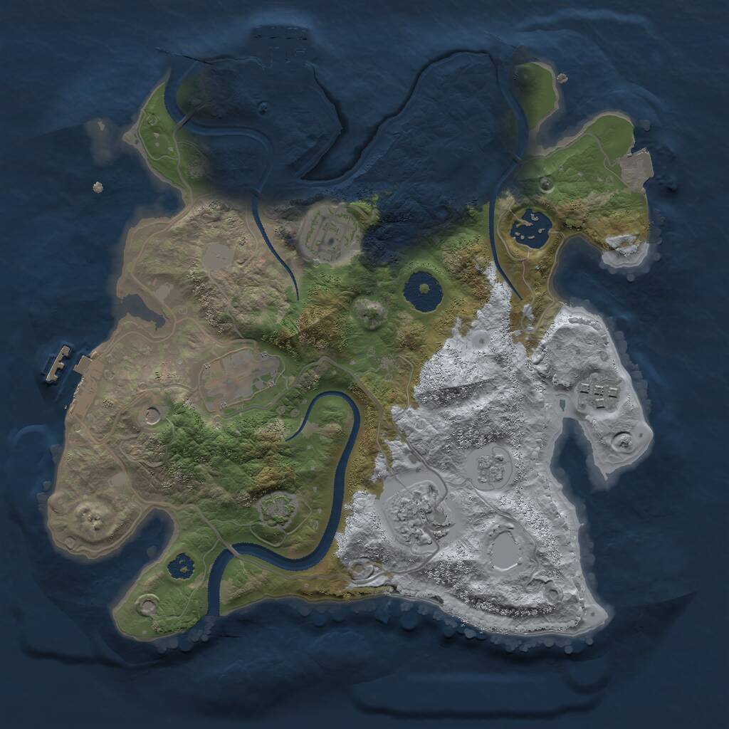 Rust Map: Procedural Map, Size: 2850, Seed: 350502412, 11 Monuments