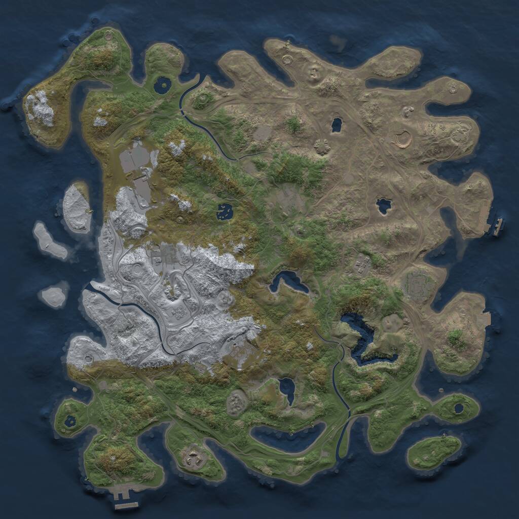 Rust Map: Procedural Map, Size: 4500, Seed: 34751158, 15 Monuments