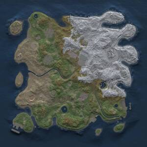 Thumbnail Rust Map: Procedural Map, Size: 3500, Seed: 571594909, 14 Monuments