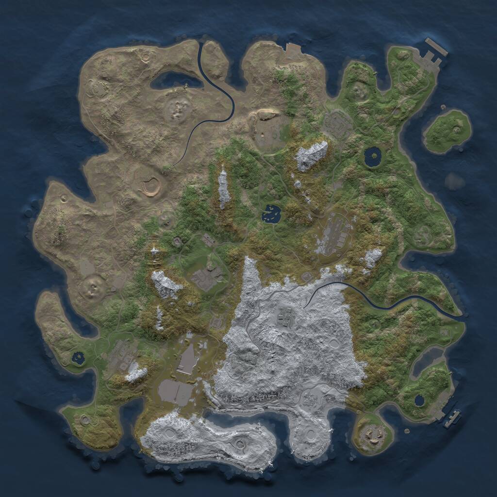 Rust Map: Procedural Map, Size: 3900, Seed: 1806046015, 16 Monuments