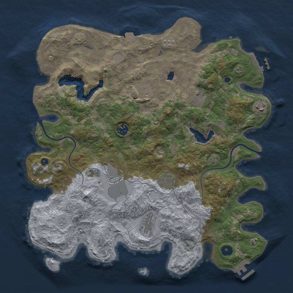 Rust Map: Procedural Map, Size: 4000, Seed: 430592078, 14 Monuments